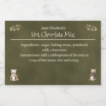 Bois Animaux Noël Coca chaud Mélange vert