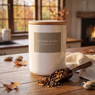 Étiquette Pour Bocaux Bois d'Automne Tissée Typographie Taupe
