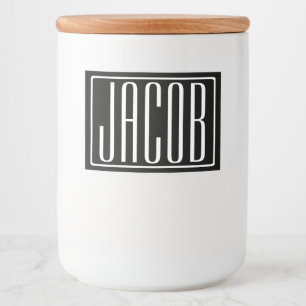 Étiquette Pour Bocaux Bold & Modern Your name or Word   White On Black