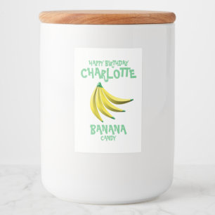 Étiquette Pour Bocaux Bonbons à la banane jaune Joyeux anniversaire