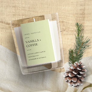 ÉTIQUETTE POUR BOCAUX BOUGIE MODERNE MODERNE MINIMALE VERTE VERT SIMPLE