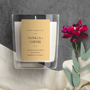 ÉTIQUETTE POUR BOCAUX BOUGIE MODERNE MODERNE MODERNE ET JAUNE SIMPLE