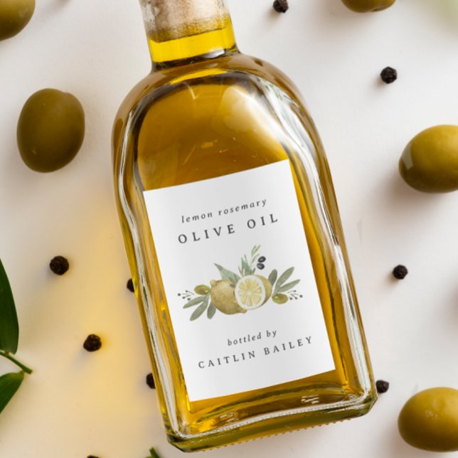 Étiquette Pour Bocaux Bouteille d'huile d'olive Citrus Citron (Créateur téléchargé)