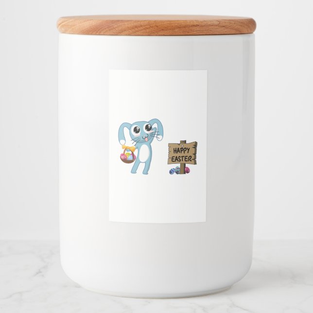 Étiquette Pour Bocaux Bunny de Pâques souhaite Joyeux Pâques (Devant)