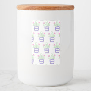 Étiquette Pour Bocaux Cactus pailleté simple violet vert personnalisé 