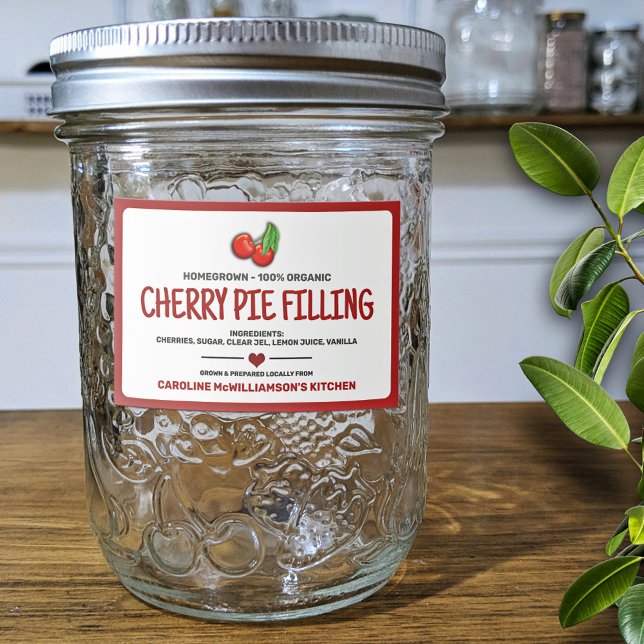 Étiquette Pour Bocaux Canned Cherries Food Label (Créateur téléchargé)