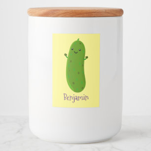 Étiquette Pour Bocaux Caricature de cornichon joyeux