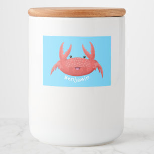 Étiquette Pour Bocaux Caricature de crabe rouge cuite