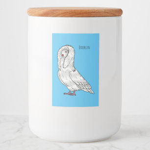 Étiquette Pour Bocaux Caricature d'oiseau pigeon Jacobin