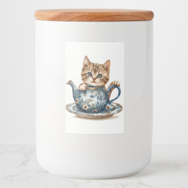 Étiquette Pour Bocaux Cat Lid Jar (Devant)
