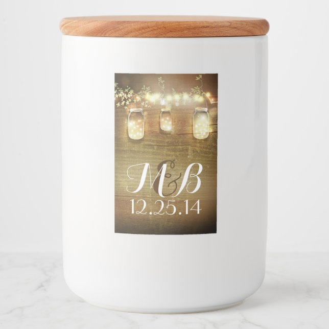 Étiquette Pour Bocaux Chaîne rustique éclaire Mason Jarres Barne Bois (Devant)