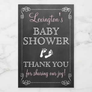 Étiquette Pour Bocaux Chalkboard Look Baby shower Merci Invité Favoriser