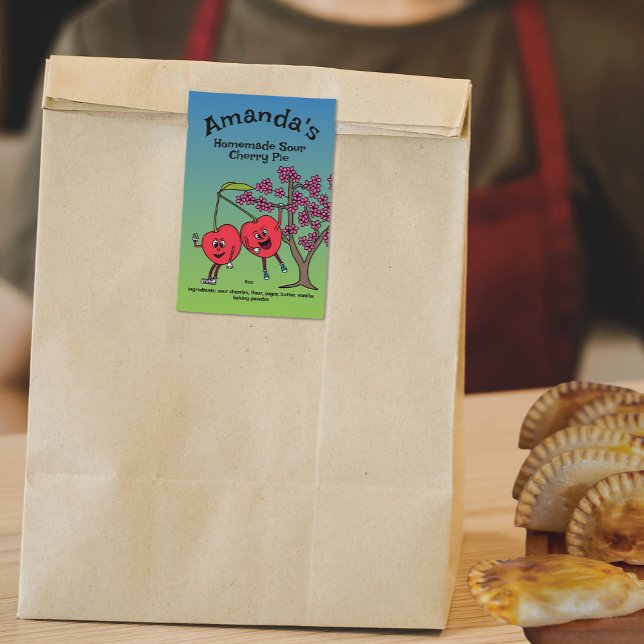 Étiquette Pour Bocaux Cherry Pals Drôle Cartoon Jam Pie et plus (Créateur téléchargé)