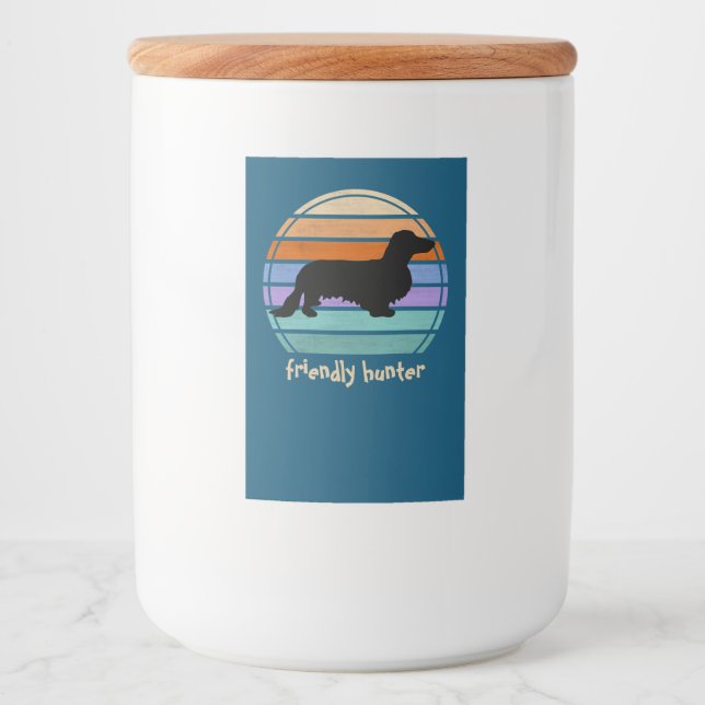 Étiquette Pour Bocaux Cheveux longs Dachshund - Silhouette 1 (Devant)