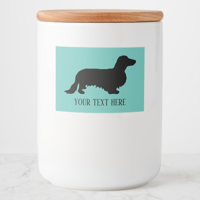 Étiquette Pour Bocaux Cheveux longs Dachshund - Silhouette 1 (Devant)
