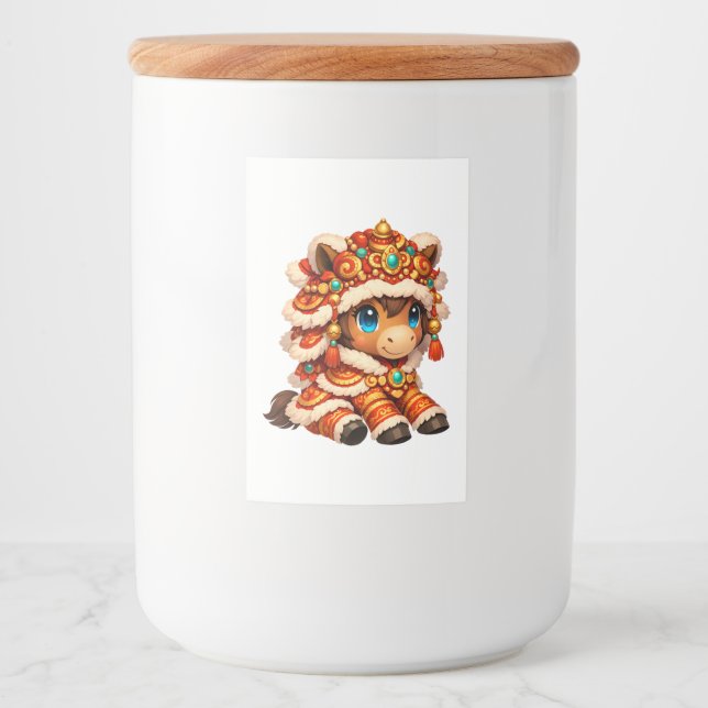 Étiquette Pour Bocaux Chinese New Year Horse 2026 Zodiac (Devant)