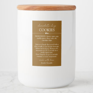 Étiquette Pour Bocaux Chocolat Chip Cookie brun simple