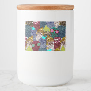 Étiquette Pour Bocaux Chouette dans la couronne