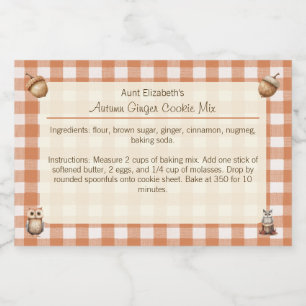 Étiquette Pour Bocaux Chouettes rustiques Acorns Automne Ginger Cooke Mi