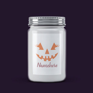 Étiquette Pour Bocaux Citrouille personnalisée Jack O Lantern Halloween