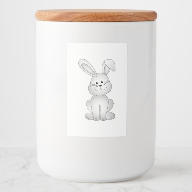 Étiquette Pour Bocaux Clipart blanc de lapin (Devant)