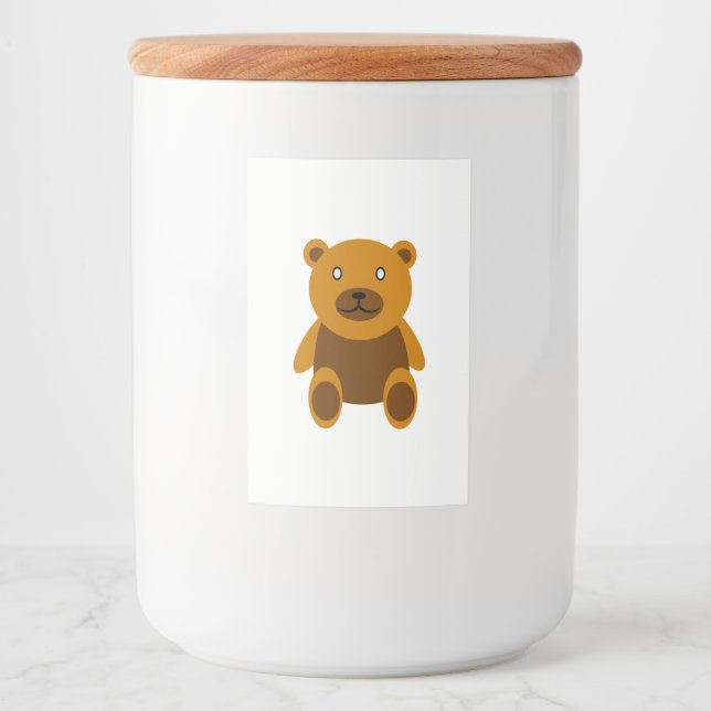 Étiquette Pour Bocaux Clipart nounours Brown (Devant)