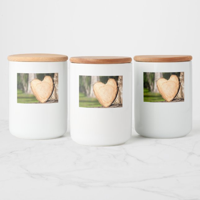 Étiquette Pour Bocaux coeur en bois (Bouteilles)