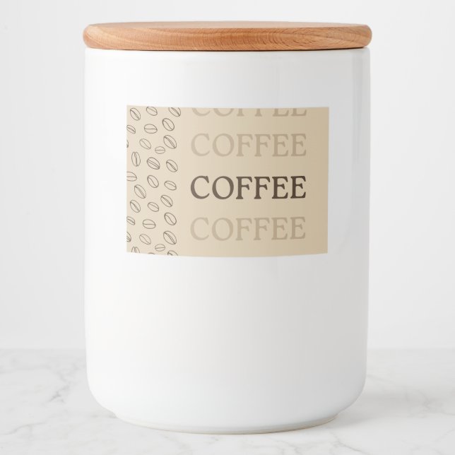 Étiquette Pour Bocaux Coffee Label – Retro Coffee Beans (Devant)