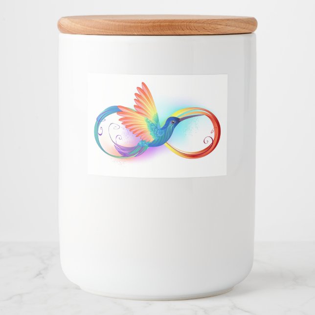 Étiquette Pour Bocaux Colibri arc-en-ciel avec symbole Infinity (Devant)
