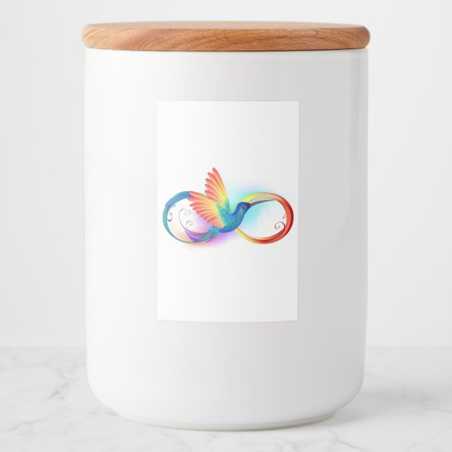 Étiquette Pour Bocaux Colibri arc-en-ciel avec symbole Infinity (Devant)