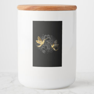 Étiquette Pour Bocaux Colibri noir et or