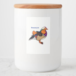 Étiquette Pour Bocaux Colorful mandarin duck