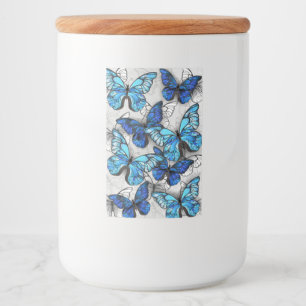Étiquette Pour Bocaux Composition des papillons blancs et bleus