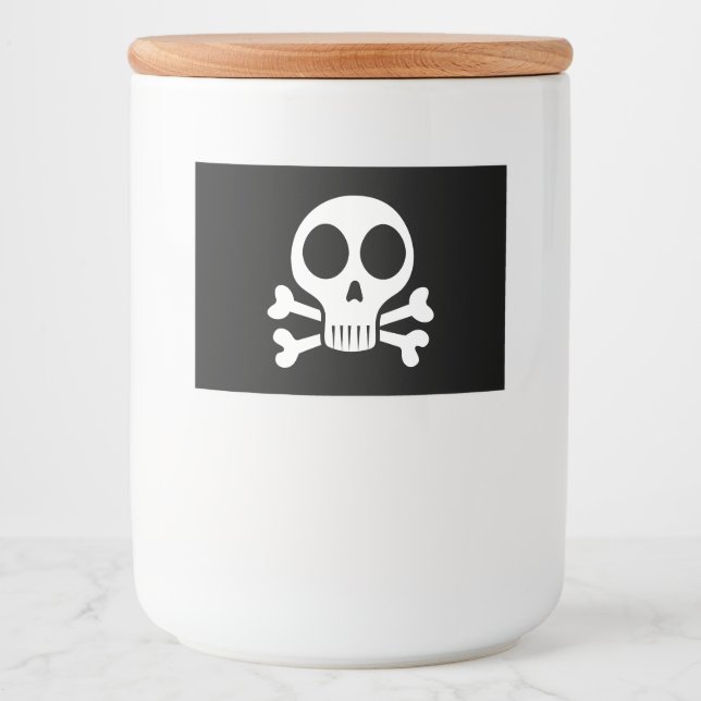 Étiquette Pour Bocaux Conception de crâne de pirate (Devant)