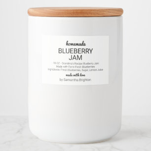 Étiquette Pour Bocaux Confiture de bleuets maison Panthère de cuisine pe
