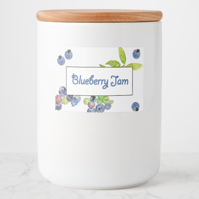 Étiquette Pour Bocaux Conserves de confiture de bleuet (Devant)