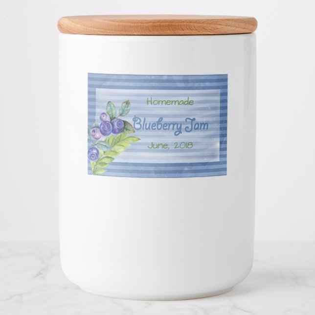 Étiquette Pour Bocaux Conserves de confiture de bleuet (Devant)