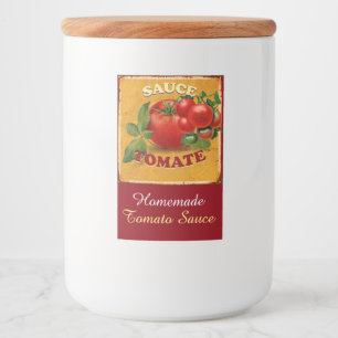 ÉTIQUETTE POUR BOCAUX CONSERVES DE CUISINE DE TOMATES, CANNINGS, SAUCE