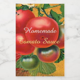 ÉTIQUETTE POUR BOCAUX CONSERVES DE CUISINE DE TOMATES, CANNINGS, SAUCE