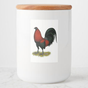 Étiquette Pour Bocaux Coq Rouge Noir BB Américain