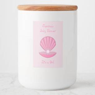 Étiquette Pour Bocaux Coquille d'huîtres pour fille rose et Baby shower 