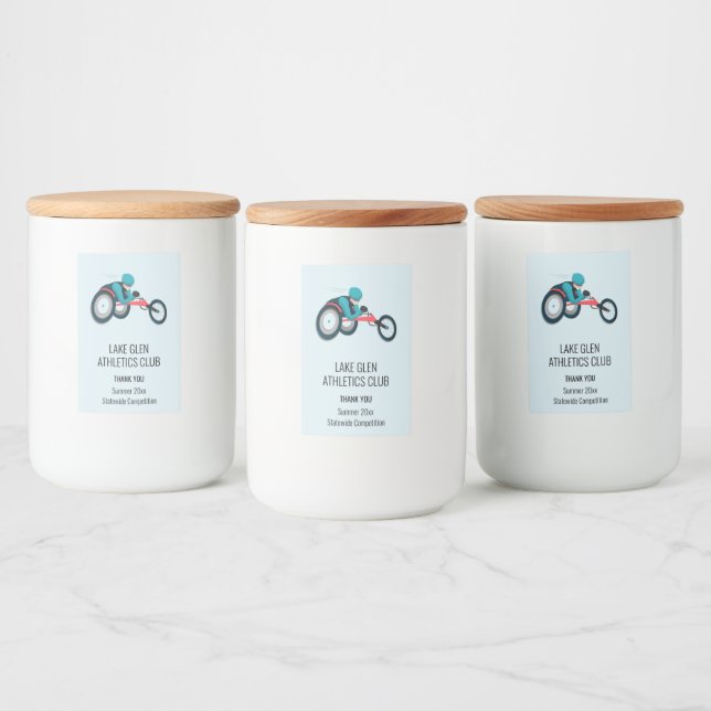 Étiquette Pour Bocaux Course en fauteuil roulant (Bouteilles)