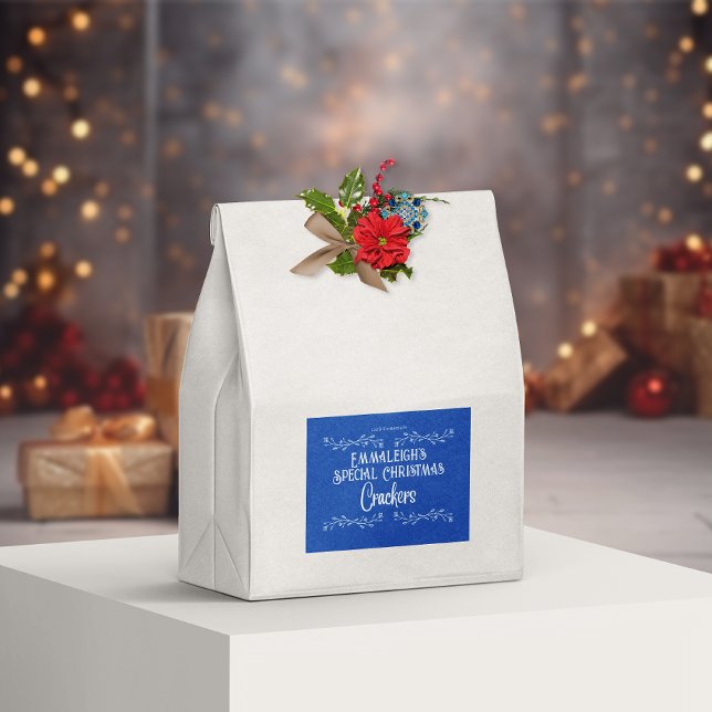 Étiquette Pour Bocaux Crackers faits maison Aesthétique Bleu (Créateur téléchargé)