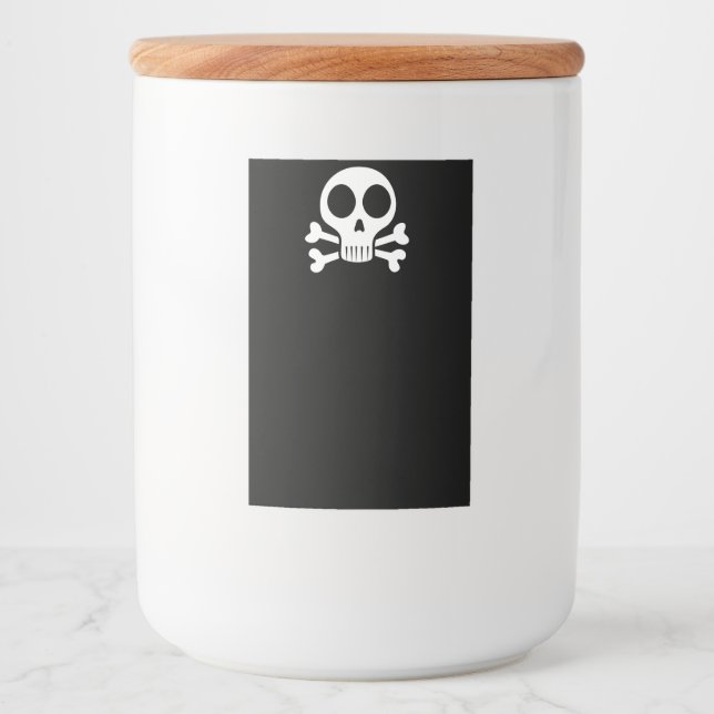 Étiquette Pour Bocaux Crâne éffrayant sur un arrière - plan noir (Devant)