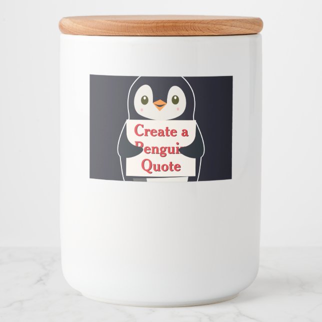 Étiquette Pour Bocaux Créer une citation de pingouin (Devant)
