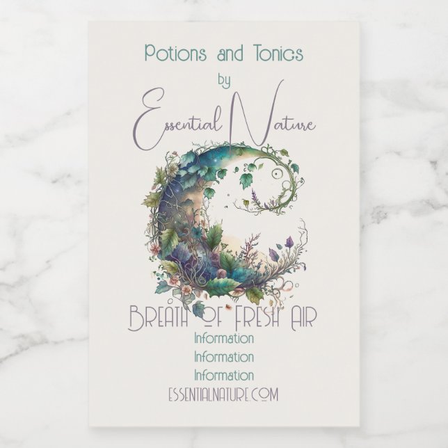 Étiquette Pour Bocaux Créez votre propre Fleur sauvage Boho Ivy Moon (Étiquettes simples)