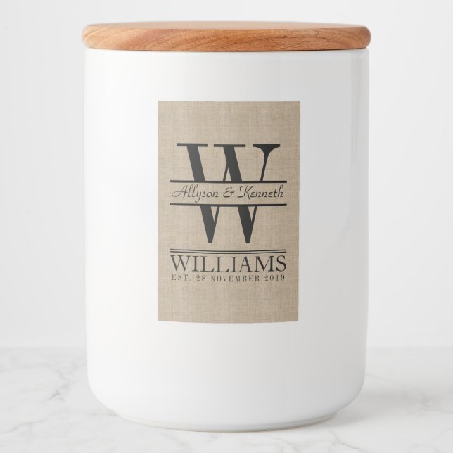 Étiquette Pour Bocaux Créez votre propre logo simple Anniversaire Monogr (Devant)