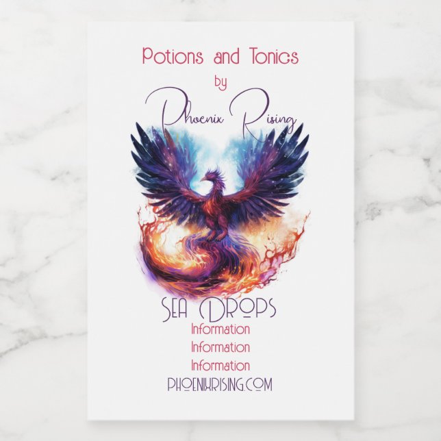 Étiquette Pour Bocaux Créez Votre Propre Oiseau de Feu Mythique Phénix (Étiquettes simples)