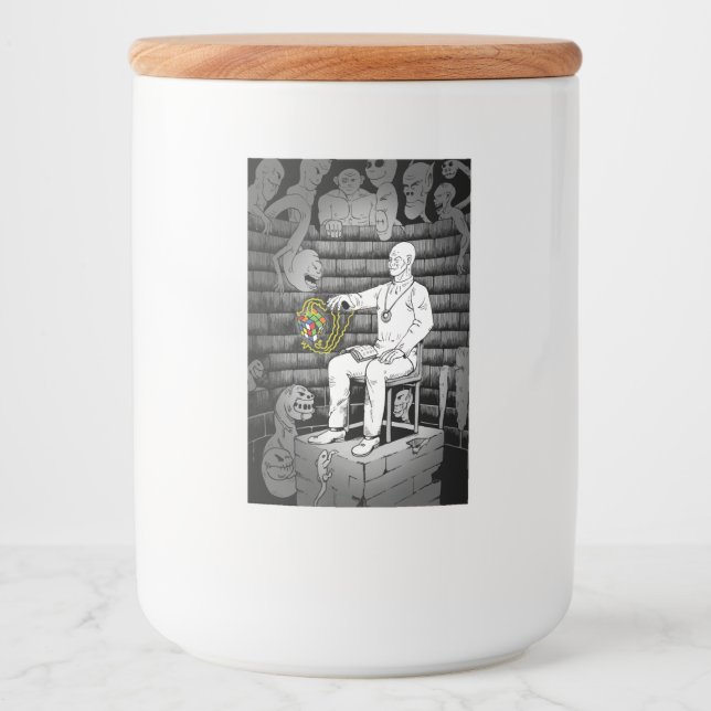 Étiquette Pour Bocaux Cube magique avec monstres (Devant)