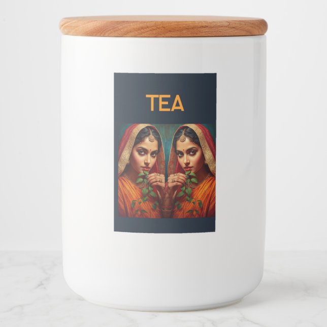 Étiquette Pour Bocaux Cueilleuse de thé, une dame indienne sulfureuse (Devant)